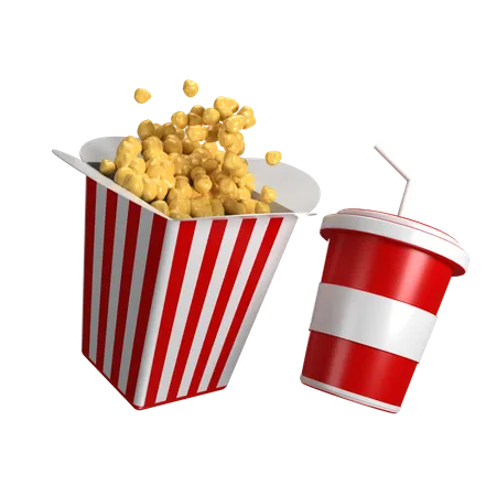 Popcorn And Coke  3D Icon