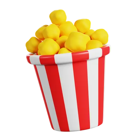 Popcorn In A Box 3 D Render Icon 3D Icon