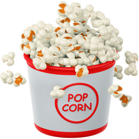Popcorn Bowl 3D Illustration