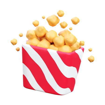 Popcorn Box  3D Icon