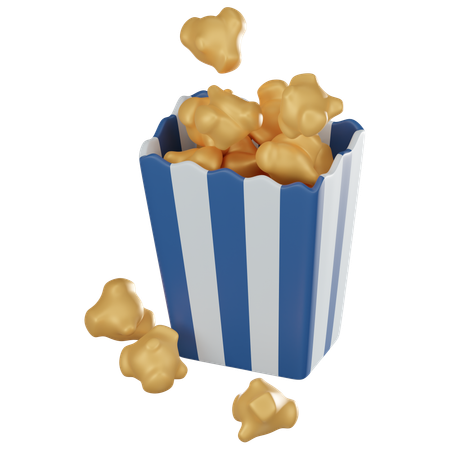 Popcorn Box  3D Icon