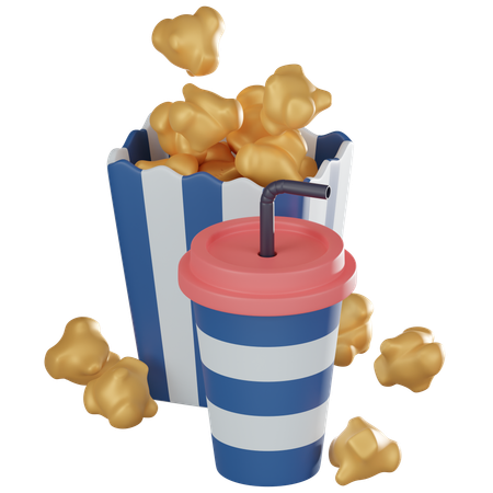 Popcorn Box  3D Icon
