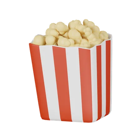 3 D Icon Popcorn Render Object 3D Icon