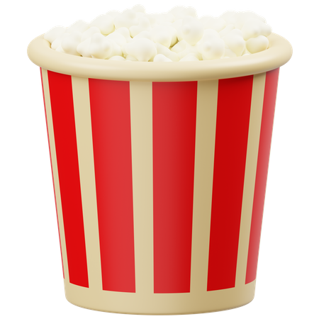Popcorn Bucket 3D Icon