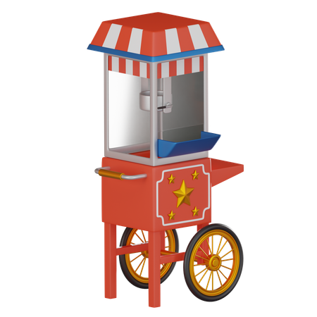 Popcorn Cart  3D Icon