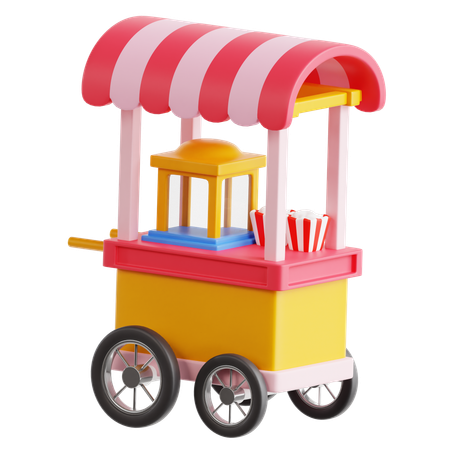 Popcorn Cart  3D Icon