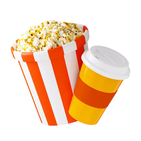 Popcorn Cola  3D Icon