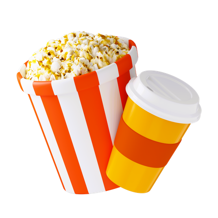 Popcorn Cola  3D Icon