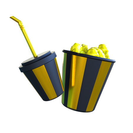 Popcorn & Drink  3D Icon