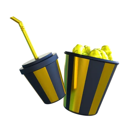 Popcorn & Drink 3D Icon