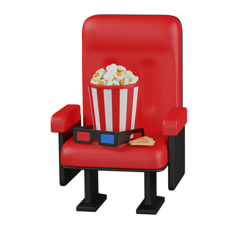 Popcorn E Occhiali 3 D  3D Icon