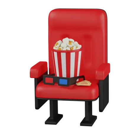 Popcorn E Occhiali 3 D  3D Icon