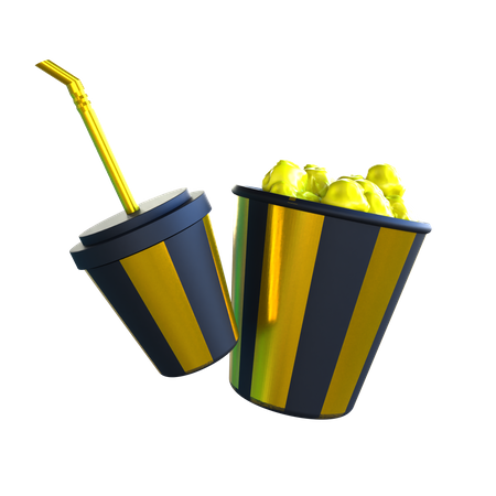 Popcorn & Getränk  3D Icon