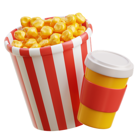 Popcorn und Cola  3D Illustration