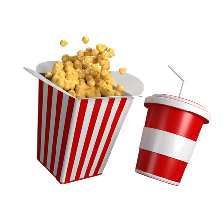 Popcorn und Cola  3D Icon