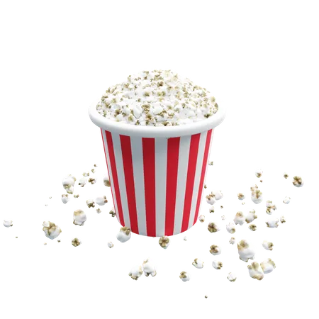 Popcorn With Drink  3D Illustration