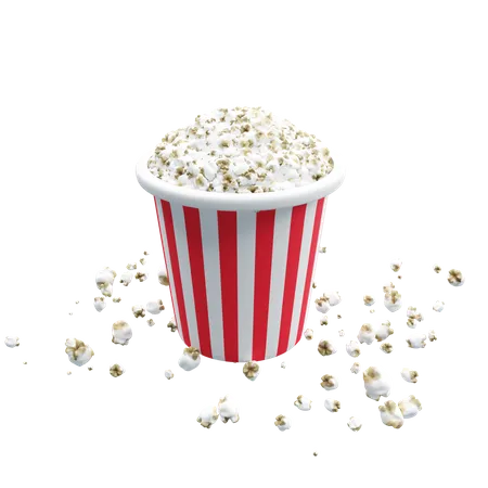 Popcorn With Drink 3D Illustration