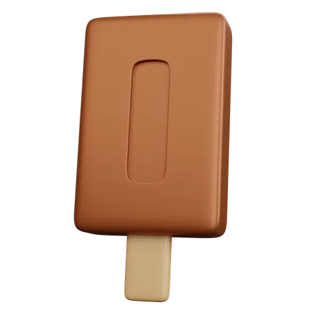 3 D Rendering Chocolate Ice Cream Sticks Isolated 3D Icon