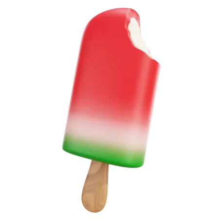 Watermelon Ice Cream Popsicle Organic Natural Summer Dessert 3 D Illustration 3D Icon
