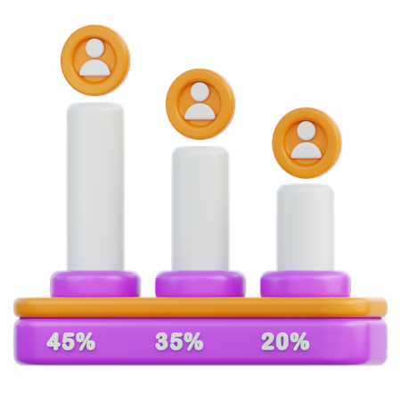 Porcentagem de votos  3D Icon