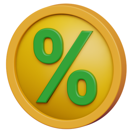 Moeda percentual  3D Icon