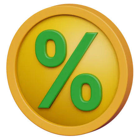 Moeda percentual  3D Icon