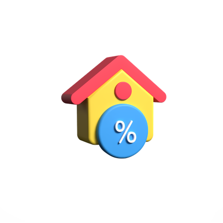 Porcentaje de vivienda  3D Icon