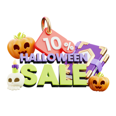 Porcentaje de venta de halloween  3D Icon