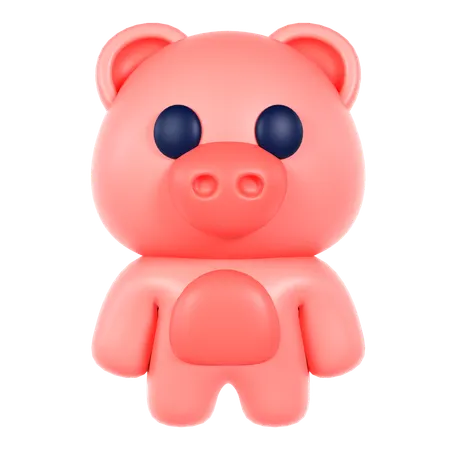 Porco fofo 3D Icon