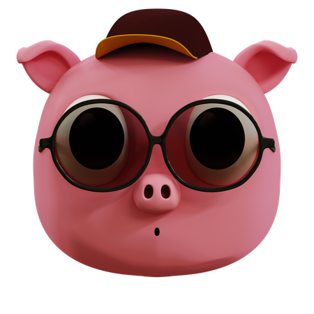 Porco fofo emoji legal  3D Icon