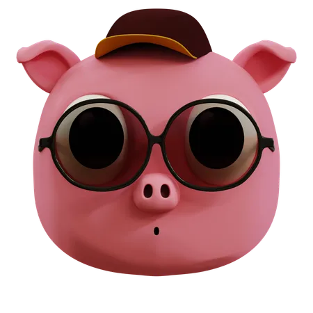 Porco fofo emoji legal  3D Icon