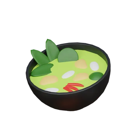 3 D Icon Pork Green Curry 3D Icon