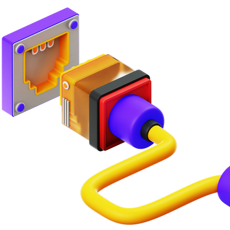 Port Ethernet  3D Illustration
