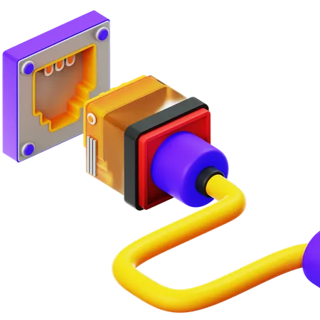 Port Ethernet  3D Illustration
