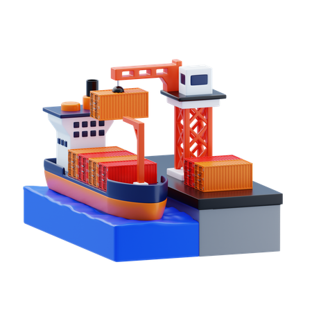 Port Operations  3D Icon