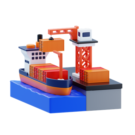 Port Operations  3D Icon