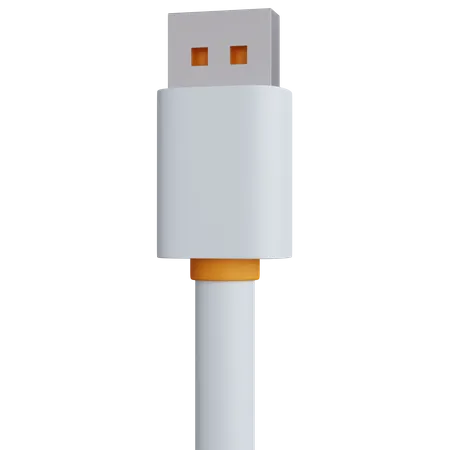 Prise USB Du Cable De Rendu 3 D Isolee 3D Icon