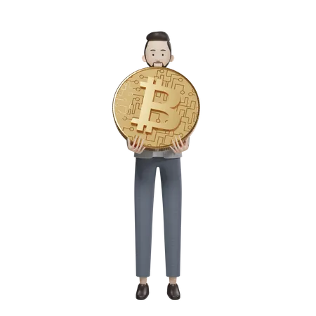 Titular de bitcoin  3D Illustration