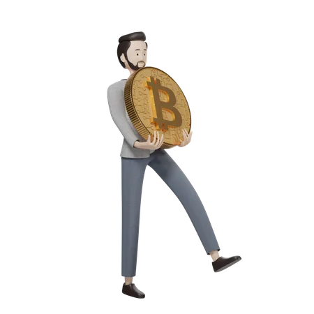 Titular de bitcoin  3D Illustration