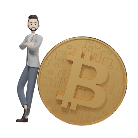 Titular de bitcoin  3D Illustration