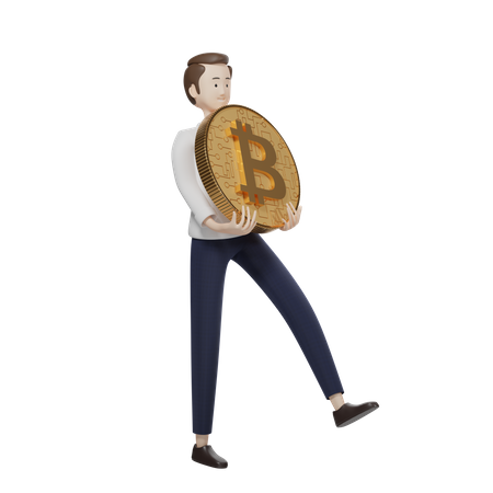 Titular de bitcoin  3D Illustration