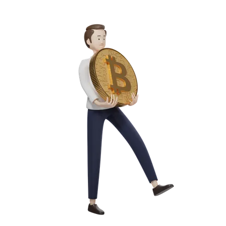 Titular de bitcoin  3D Illustration