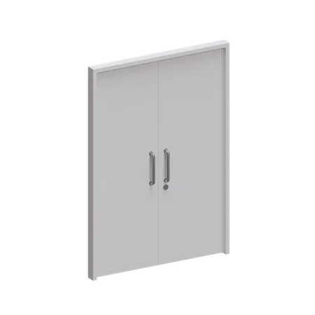Elemento De Design 3 D De Porta De Madeira Dupla Adequado Para Tema Interior 3D Icon
