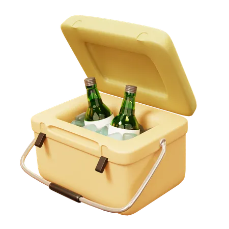Portable Cooler With Beer  3D Icon