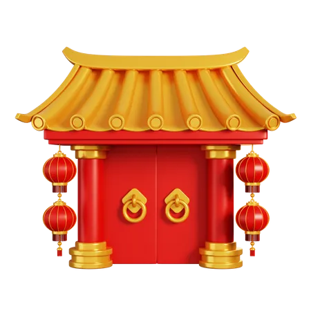 Portão chinês  3D Icon