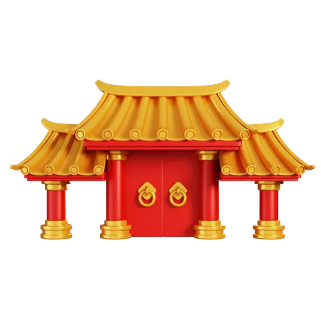 Portão chinês  3D Icon