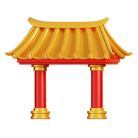 Portão chinês  3D Icon