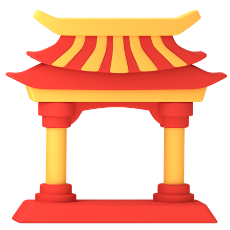 Portão chinês  3D Icon