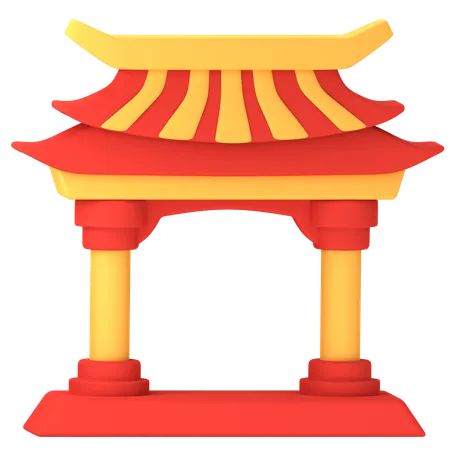 Portão chinês  3D Icon