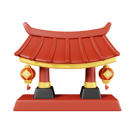 Portão chinês  3D Icon